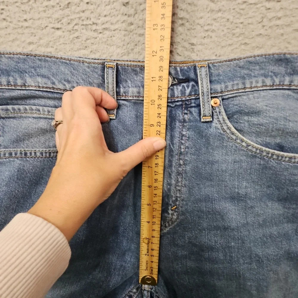 Levis 505 Jeans Mens 34x34 Blue Stretch Denim Relaxed Dad Light Wash Fade Grunge